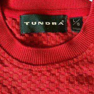 Tundra Canada Mercerized Cotton Lightweight Textured Sweater Red size Large